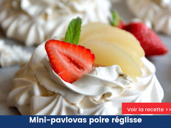 Mini-pavlovas poire réglisse